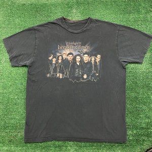 Vintage Y2K Twilight Breaking Dawn T-Shirt Vampire Movie Promo Black L Goth Alt